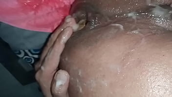 ebony creamy dildo anal