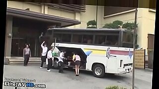 asian babe with a perfect ass stroking a guy in a public bus