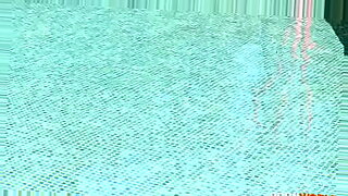 cute naked teen frolicks in swimming pool