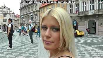 blonde fucked in fake taxi and outdoor