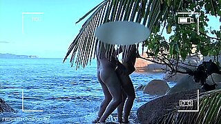 exhibitionist wife flirting at beach