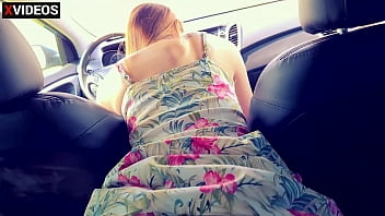 gorgeous teen girl and anonymous guys fuck in a car