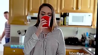 brunette college girl takes facial cumshot in dorm room