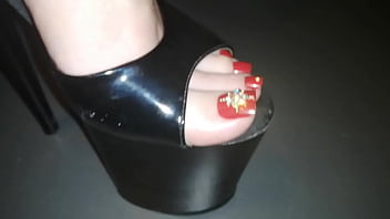 big sex leather plateau heels
