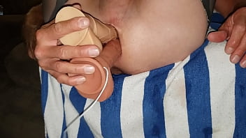 huge dildo deep anal